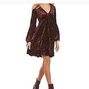 Chelsea & Violet Purple Crushed Velvet Hippy Dress